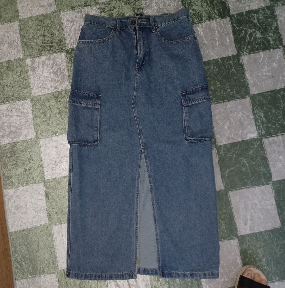 Sincerely Jules Light Blue Denim Jean Maxi skirt